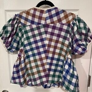 Tricot Comme des Garcons Colorful Checkered Blouse